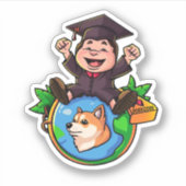 Dogecoin-Afstuderen Sticker (Voorkant)