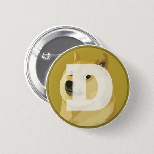 dogecoin botom ronde button 5,7 cm (Voorkant /achterkant)