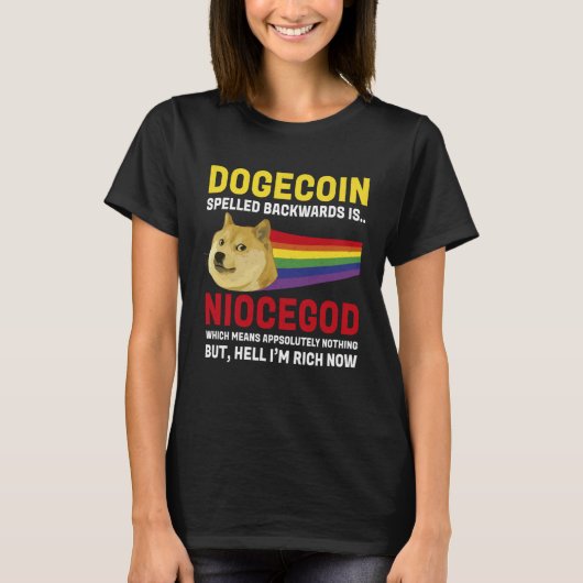 Dogecoin Crypto Meme Dogecoin Backwards  Cryptocur T-shirt (Voorkant)