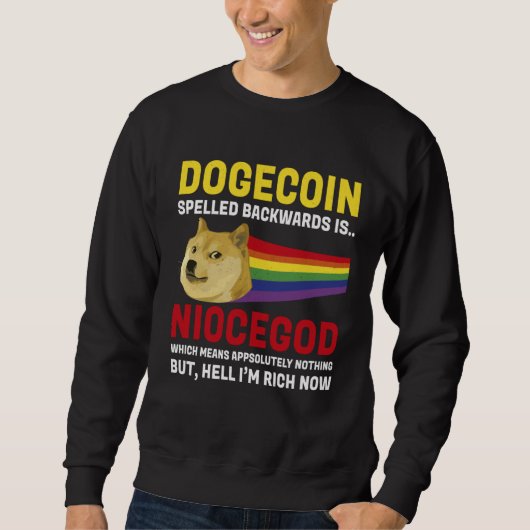 Dogecoin Crypto Meme Dogecoin Omgekeerd Cryptocur Trui (Voorkant)
