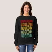 Dogecoin Crypto Regenboog Tekst Ontwerp Trui (Voorkant volledig)