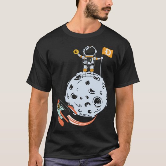 Dogecoin Cryptocurrency Crypto Doge to the moon T-shirt (Voorkant)