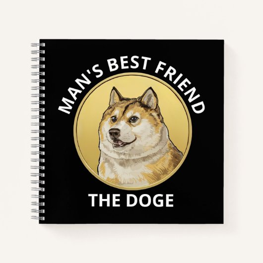 Dogecoin Dog gepersonaliseerd Notitieboek (Voorkant)
