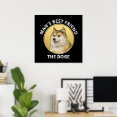 Dogecoin Dog gepersonaliseerd Poster (Thuiskantoor)