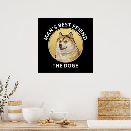 Dogecoin Dog gepersonaliseerd Poster (Keuken)