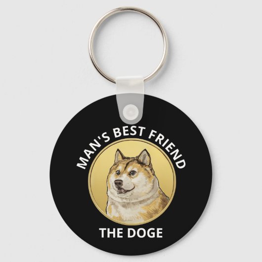 Dogecoin Dog gepersonaliseerd Sleutelhanger (Achterkant)