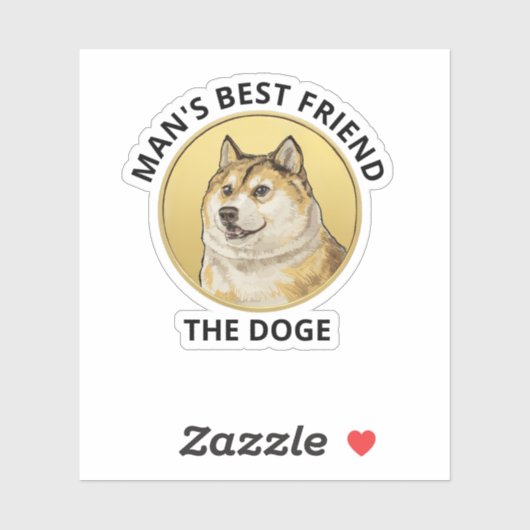 Dogecoin Dog gepersonaliseerd Sticker (Vel)