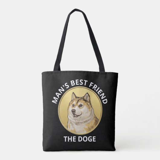 Dogecoin Dog gepersonaliseerd Tote Bag (Achterkant)