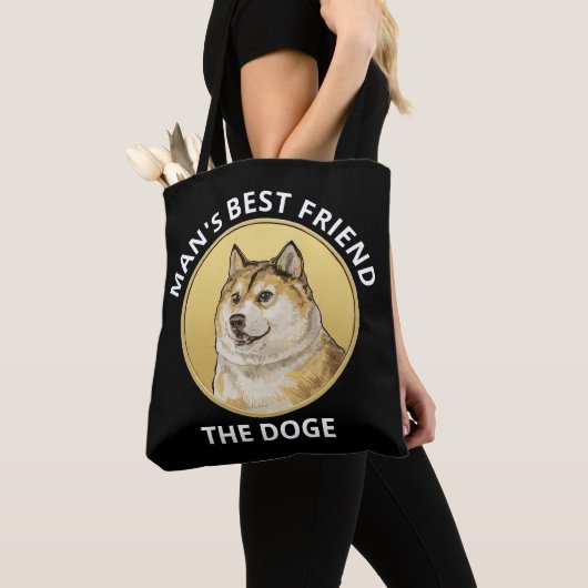 Dogecoin Dog gepersonaliseerd Tote Bag (Dichtbij)