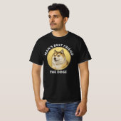 Dogecoin Dog gepersonaliseerd zwart T-shirt (Voorkant volledig)