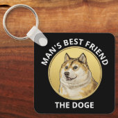 Dogecoin Dog Metal Sleutelhanger (Voorkant)