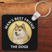 Dogecoin Dog Metal Sleutelhanger (Achterkant)