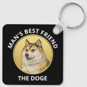 Dogecoin Dog Metal Sleutelhanger (Achterkant)
