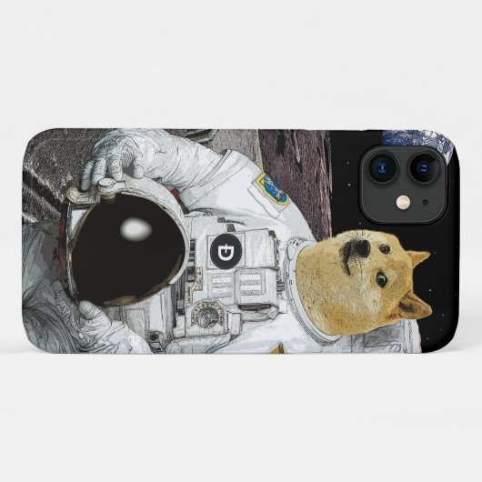 Dogecoin doge munt naar de maan astronaut Case-Mate iPhone case (Achterkant (horizontaal))