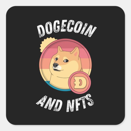 Dogecoin En Nfts - Grappige Doge Crypto Vierkante Sticker (Voorkant)
