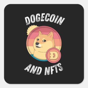 Dogecoin En Nfts - Grappige Doge Crypto Vierkante Sticker