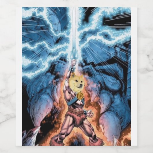 DogeCoin He-Man Masters of the Universe Wine Wijn Etiket (Enkel label)