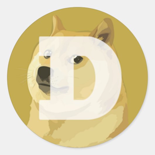 Dogecoin Logo Sticker (Voorkant)