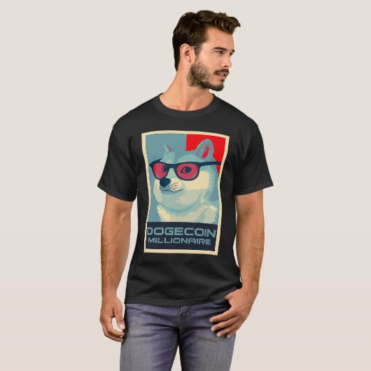DOGECOIN Millionaire HODL Crypto SHIB Token aan T-shirt (Voorkant volledig)
