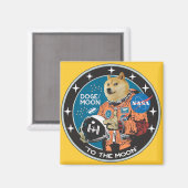 Dogecoin "naar de maan" magneet (Voorkant / Achterkant)