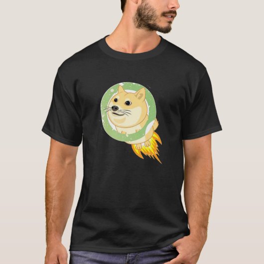Dogecoin Shert To The Moon Coin Doge Mannen Vrouwe T-shirt (Voorkant)