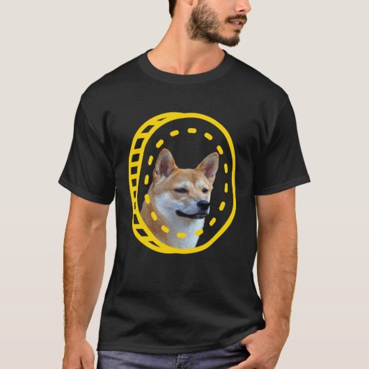 Dogecoin Shiba Inu Cryptocurrency T-shirt (Voorkant)