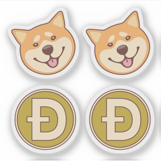 Dogecoin Shiba Inu Sticker (Voorkant)