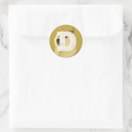 DOGECOIN-stickers Ronde Sticker (Tas)