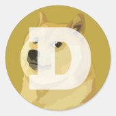 DOGECOIN-stickers Ronde Sticker (Voorkant)