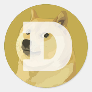 DOGECOIN-stickers Ronde Sticker