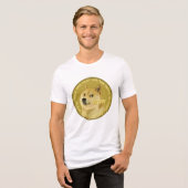 Dogecoin Wow Doge Coin Zeer veel Crypto-valuta Tri-Blend Shirt (Voorkant volledig)