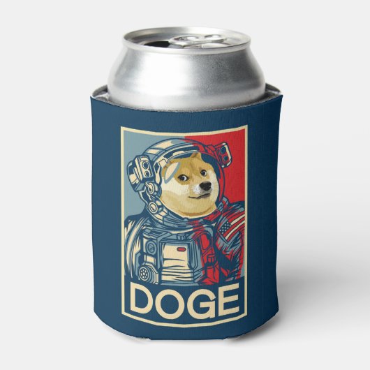 Dogehoek Astronaut Doge To The Moon Crypto Funny Blikjeskoeler (Blikje Voorkant)