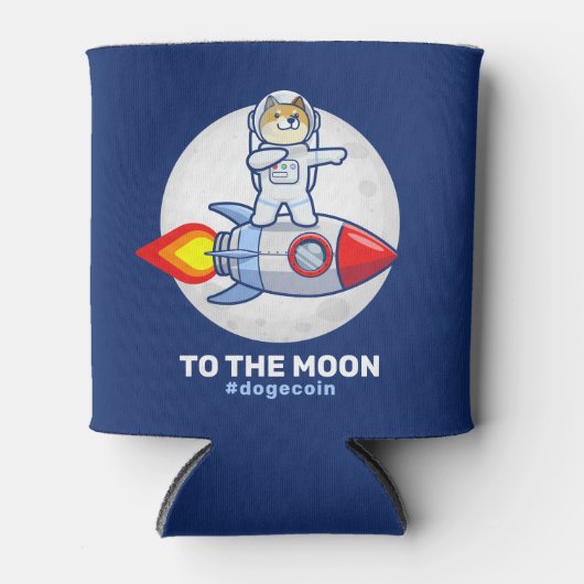 Dogehoek To The Moon Rocket Man Space Doge Crypto Blikjeskoeler (Voorkant)