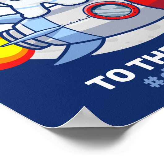 Dogehoek To The Moon Rocket Man Space Doge Crypto Poster (Hoek)