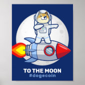 Dogehoek To The Moon Rocket Man Space Doge Crypto Poster (Voorkant)