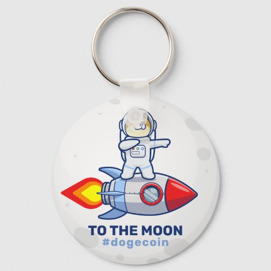 Dogehoek To The Moon Rocket Man Space Doge Crypto Sleutelhanger (Voorkant)