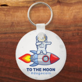 Dogehoek To The Moon Rocket Man Space Doge Crypto Sleutelhanger (Voorkant)