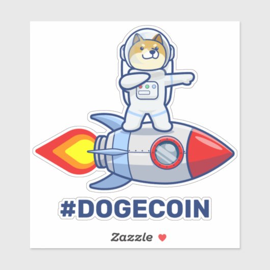 Dogehoek To The Moon Rocket Man Space Doge Crypto Sticker (Vel)