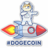 Dogehoek To The Moon Rocket Man Space Doge Crypto Sticker (Voorkant)