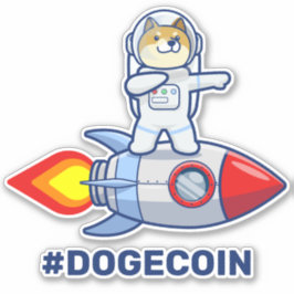 Dogehoek To The Moon Rocket Man Space Doge Crypto Sticker