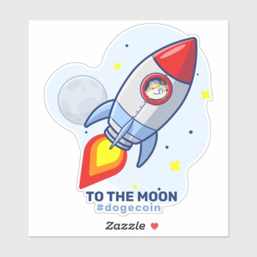 Dogehoek To The Moon Rocket Man Space Doge Crypto Sticker (Vel)