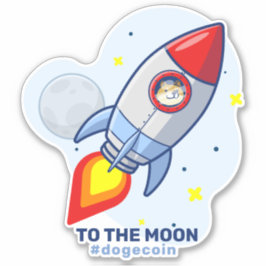 Dogehoek To The Moon Rocket Man Space Doge Crypto Sticker