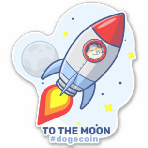 Dogehoek To The Moon Rocket Man Space Doge Crypto Sticker