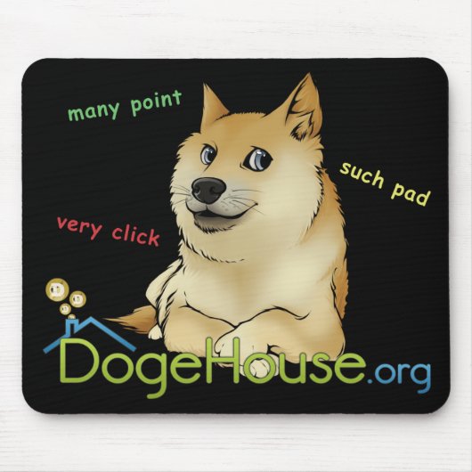 Dogehouse Doge Meme Mousepad Muismat (Voorkant)