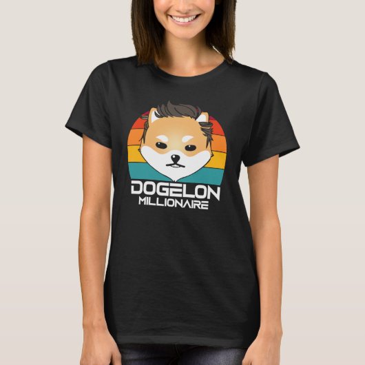 Dogelon Mars Millionaire Krypto Meme Elon Coin Tok T-shirt (Voorkant)