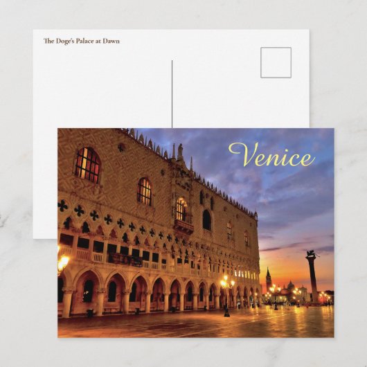Dogepaleis in het Briefkaart van Venetië (Voorkant / Achterkant)