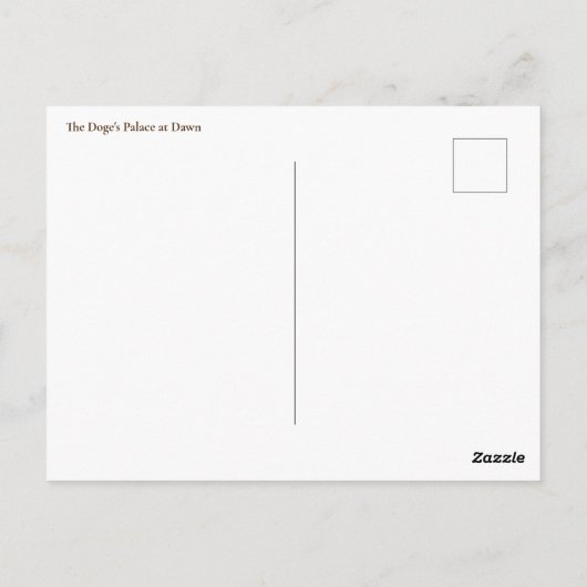 Dogepaleis in het Briefkaart van Venetië (Achterkant)