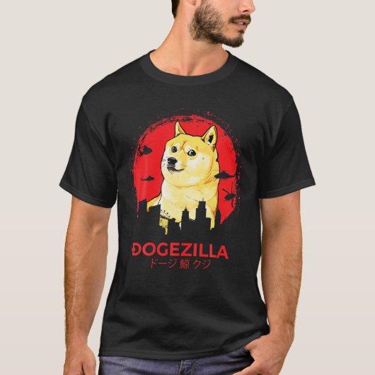 Dogezilla Doge Coin Crypto Hodl Dopostes in Cool T-shirt (Voorkant)
