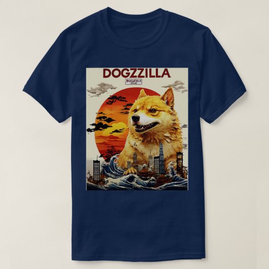 Dogezilla Grappige Doge Meme Giant Shiba Inu Grapp T-shirt (Design voorkant)