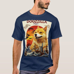 Dogezilla Grappige Doge Meme Giant Shiba Inu Grapp T-shirt